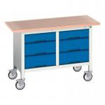 Verso Mobile Storage Bench 1250 mm Longwith 6 Drawers 411461
