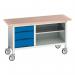 Verso Mobile Storage Bench 1500 mm Longwith 3 Drawers & Open Section 411462