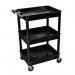 Heavy duty two and three tier plastic shelf and tray trolleys 412039