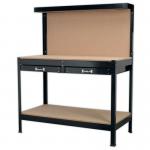 Workbench 1.2 m 2 Half Drawers & Backboard 412241