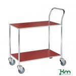 Small Table Trolley, 2 Red Shelves, 970 