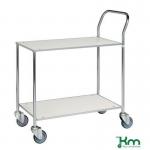 Konga small table trolley - galvanised frame, white shelves 412504