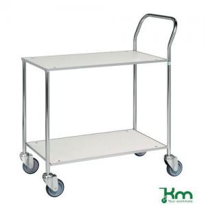 Image of Small Table Trolley, 2 White Shelves, 97