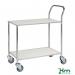 Konga small table trolley - galvanised frame, white shelves 412505