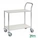 Small Table Trolley, 2 White Shelves, 97
