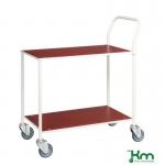 Konga small table trolley - white frame, red shelves 412506