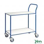 Konga small table trolley - blue frame, white shelves 412514