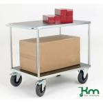 Konga heavy duty laminated wood shelf trolleys, with galvanised frame 412532