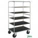 A photo of the Slingsby Shelved Trolleys Konga heavy duty shelf trolley shows a sturdy and spacious trolley with multiple shelves for storage. Its durable construction and industrial design make it a reliable choice for heavy duty use.