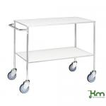 Table Trolley, Galvanised, With 2 White 