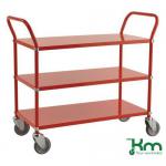 3 Tier Coloured Trolley, Red, 940 X 1080