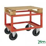 Raised Pallet Dolly, Painted Red 800 X 6