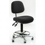 High Fully Ergonomic Industrialupholstered Chair, Fabric Black 412701