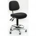 High Fully Ergonomic Industrialupholstered Chair, Fabric Black 412701