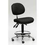 High Fully Ergonomic Industrialupholstered Chair, Fabric Charcoal 412702
