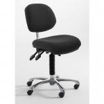 Low Fully Ergonomic Industrialupholstered Chair, Fabric Black 412708