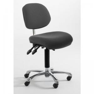 Low Fully Ergonomic Industrial Upholstered Chair, Fabric Charcoal