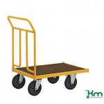 Konga heavy duty platform truck - 700mm platform, rubber tyres 412816