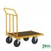 Konga heavy duty platform truck - 700mm platform, braked rubber tyres 412817