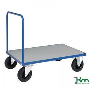 Konga galvanised steel deck platform trucks, single ended handle,