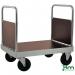 The slingsby Platform Trucks Konga extra heavy duty zinc plated double-ended platform truck 412900 is a large, sturdy truck with two platforms - one on each end - for carrying heavy loads. The bright zinc plating gives it a shiny, durable finish.