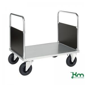 Konga heavy duty galvanised platform truck, double ended, braked