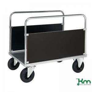 Konga heavy duty galvanised platform truck, double sided - braked