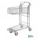 Konga nesting stock trolley with fixed basket, bright zinc 413106