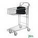 Konga nesting stock trolley with fixed basket, bright zinc 413106