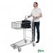 Konga nesting stock trolley with fixed basket, bright zinc 413106