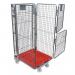 Nestable A frame roll containers with mesh panels - red plastic base 413113