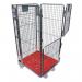 Nestable A frame roll containers with mesh panels - red plastic base 413113