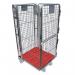 Nestable A frame roll containers with mesh panels - red plastic base 413113