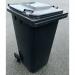 Recycling wheelie bins with grey body and choice of 4 coloured lids 413117