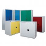 Steel workplace cupboards with coloured doors 413124