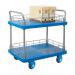 Proplaz® plastic shelf trolleys, 2 shelves with silent castors 413808