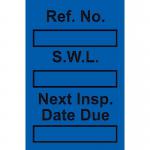 Safe Working Load Minitag Insert - Blue (pack of 20) 413882