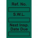 Safe Working Load Minitag Insert - Green (pack of 20) 413884