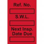 Safe Working Load Minitag Insert - Red (pack of 20) 413886