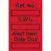 Safe Working Load Minitag Insert - Red (pack of 20) 413886