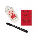 Safe Working Load Mini Tag Insertkit - Red (20 Assettag Holders, 40 Inserts, 1 Pen) 413887