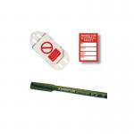 Pat Testing Mini Tag Insert Kit- Red (20 Assettag Holders, 40 Inserts, 1 Pen) 413895