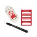 Harness Mini Tag Insert Kit -red (20 Assettag Holders, 40 Inserts, 1 Pen) 413904