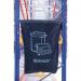 The photo features a beaver holding a racksack from Beaverswood Supply Ltd, a warehouse filled with recycling waste sacks in the background. The racksack has the companys logo on it and is made of durable material. The warehouse is busy with workers sorting and storing various materials.