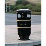 Victorian style steel hooded top litter bin 413999