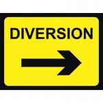 1050 X 750 mm Temporary Sign& Frame - Diversion (arrow Right) 414690