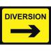 600 X 450 mm Temporary Sign& Frame - Diversion (arrow Right) 414702