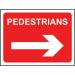 1050 X 750 mm Temporarysign - Pedestrians (arrow Right) 414706