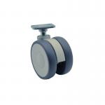 Twin Castor, 75 mm Dia., Polyurethane Tyre,- 5920 Uap 075 l 51-10 Ral 9002 (38 X 3810 Plate Fitting) 414885