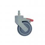 Castor 75 mm Dia., Thermplastic Rubber Tyre,braked - 5325 Pjp 075 l 51-10 10 Threaded Stem 414892